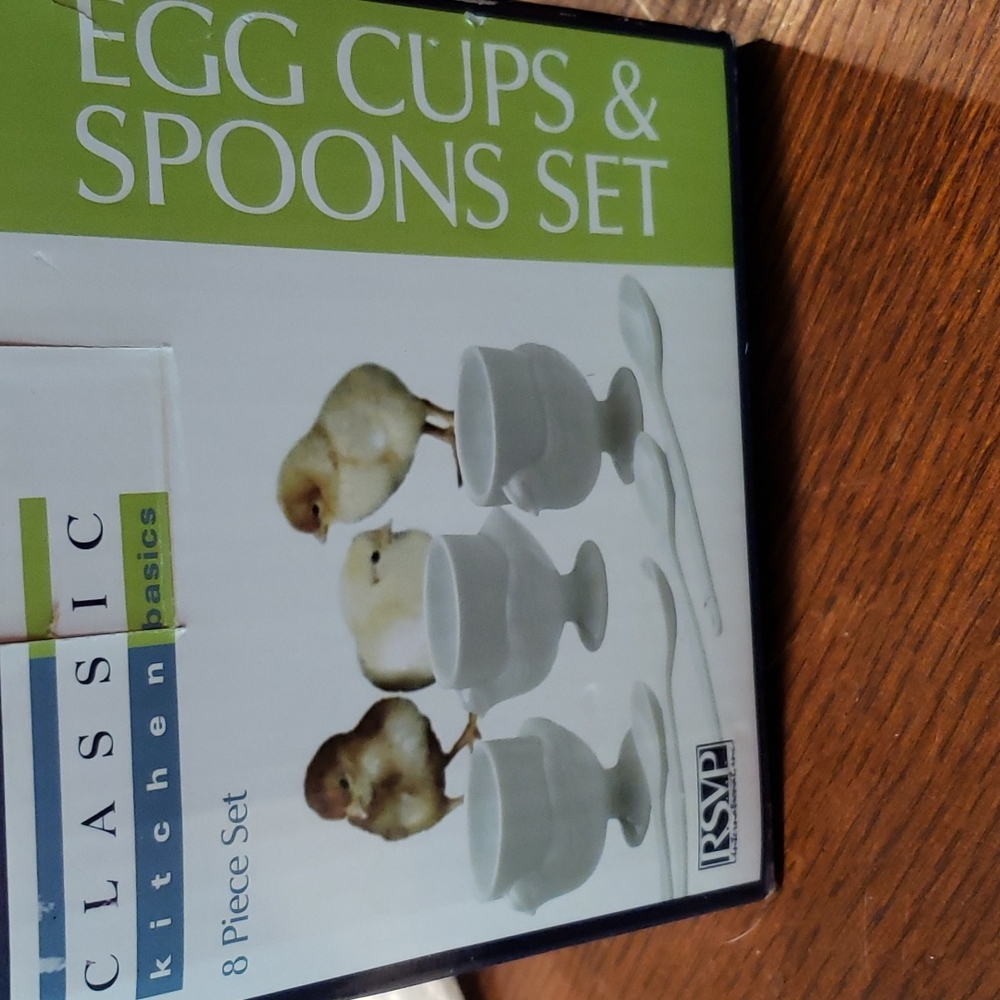 NIB Egg Cups and Spoon Set